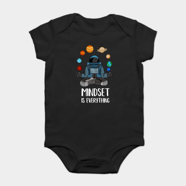 Astronaut Meditating, Yoga, Zen, Mindset Motivational Baby Bodysuit by logiamerch